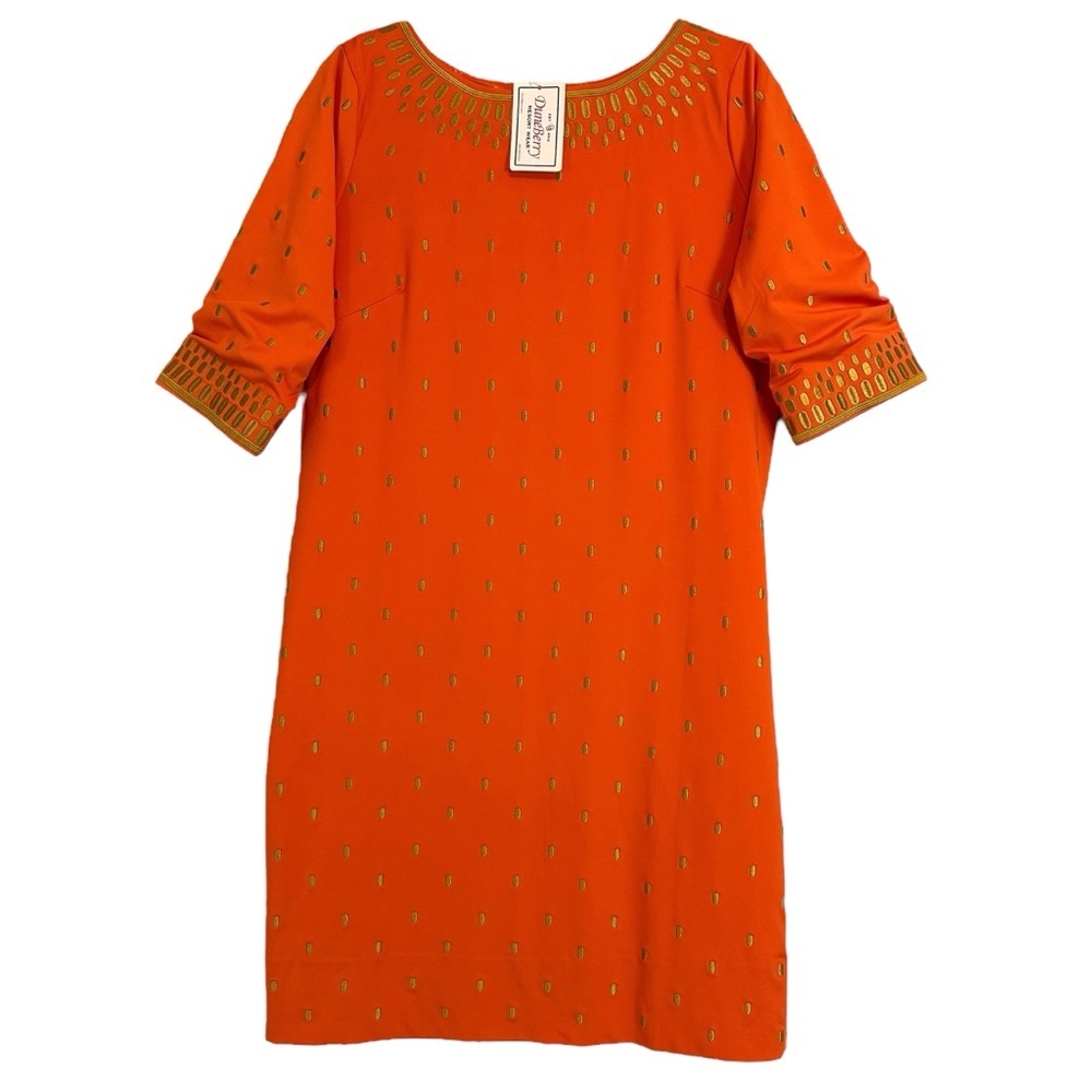 GRETCHEN SCOTT‎ Dress Rocket Girl NWT Women's Orange Gold Embroidered Size M